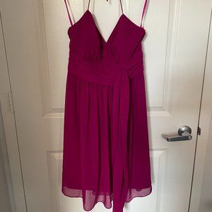 Lauren Ralph Lauren Dress / Sleeveless Ruched Halter / Size 10 / Fuschia